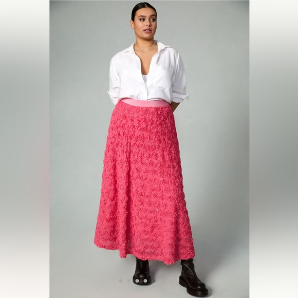 Maeve Dresses & Skirts - NWT Anthropologie Maeve Floral Appliqué Skirt - Roses Skirt - Size Large